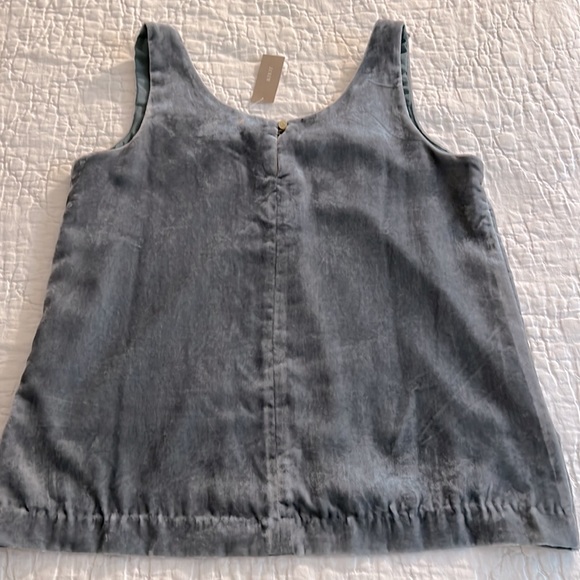 NWT J. Crew Ultraluxe Velvet Tank in Gentle Sea - Picture 7 of 9